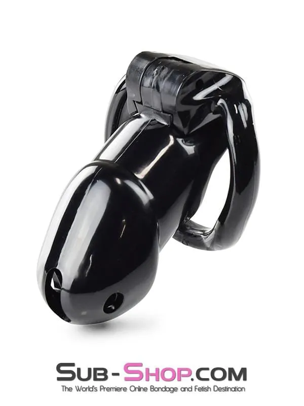 0327AE      Black Knight High Security Keyed Tumbler Locking Male Chastity with 4 Base Cock Ring Sizes