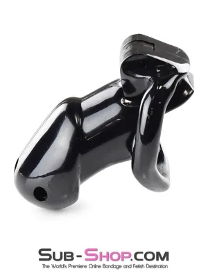 0327AE      Black Knight High Security Keyed Tumbler Locking Male Chastity with 4 Base Cock Ring Sizes