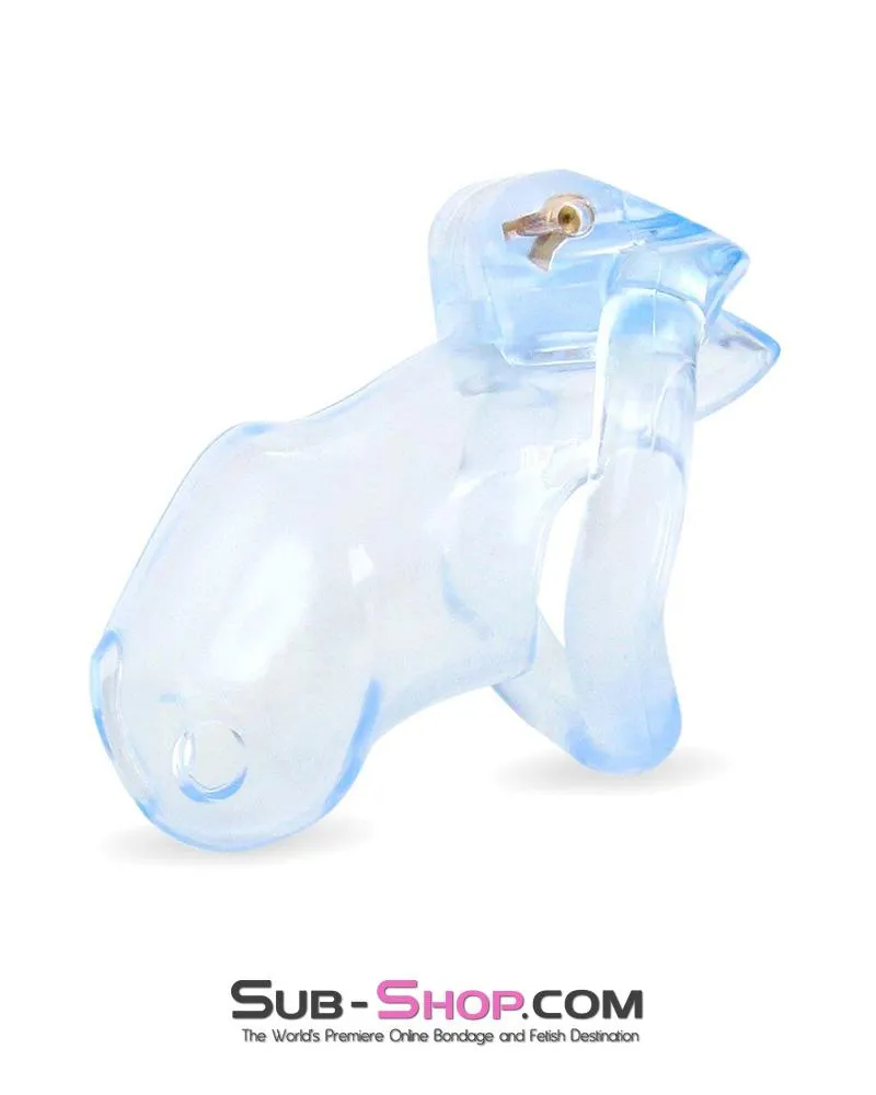 0398AE      Short Exposed in Chastity High Security Keyed Tumbler Locking Male Chastity with 4 Base Cock Ring Sizes - MEGA Deal
