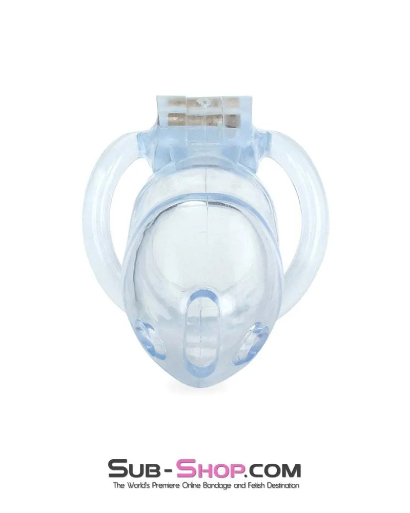 0398AE      Short Exposed in Chastity High Security Keyed Tumbler Locking Male Chastity with 4 Base Cock Ring Sizes - MEGA Deal