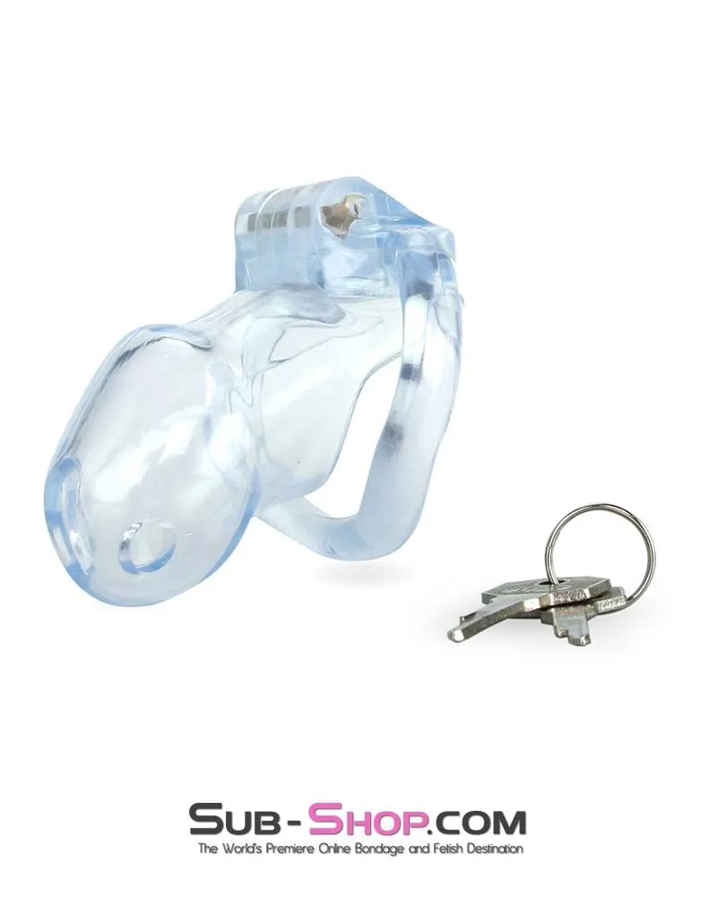 0398AE      Short Exposed in Chastity High Security Keyed Tumbler Locking Male Chastity with 4 Base Cock Ring Sizes - MEGA Deal