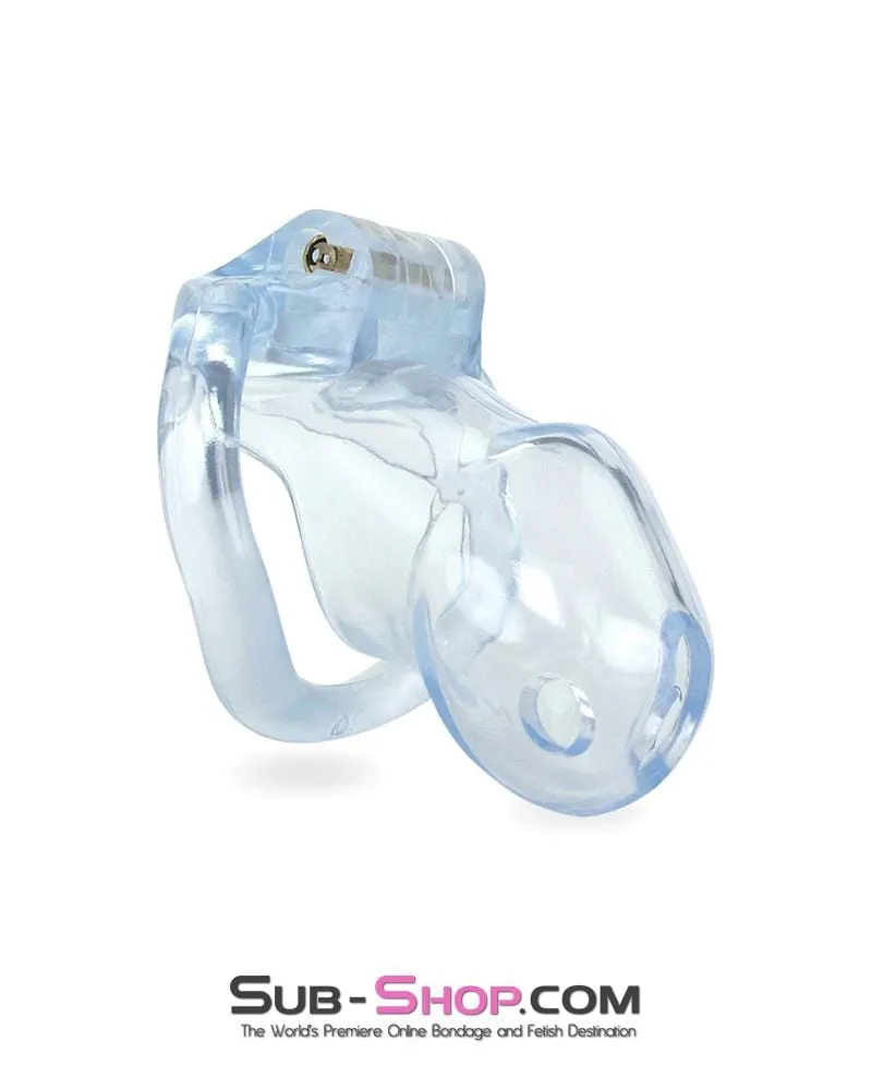 0398AE      Short Exposed in Chastity High Security Keyed Tumbler Locking Male Chastity with 4 Base Cock Ring Sizes - MEGA Deal