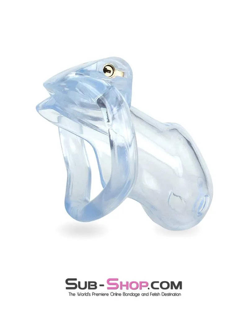 0398AE      Short Exposed in Chastity High Security Keyed Tumbler Locking Male Chastity with 4 Base Cock Ring Sizes - MEGA Deal