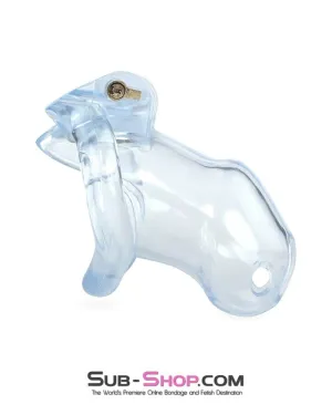 0398AE      Short Exposed in Chastity High Security Keyed Tumbler Locking Male Chastity with 4 Base Cock Ring Sizes - MEGA Deal