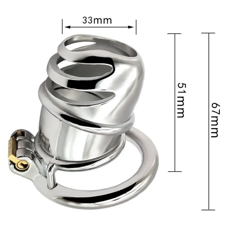0482M      The Enforcer High Security Stainless Steel Chastity Cock Cage