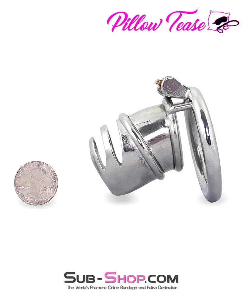 0482M      The Enforcer High Security Stainless Steel Chastity Cock Cage