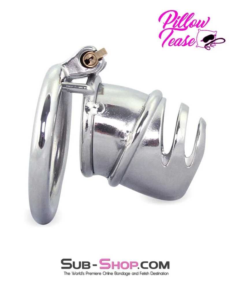 0482M      The Enforcer High Security Stainless Steel Chastity Cock Cage