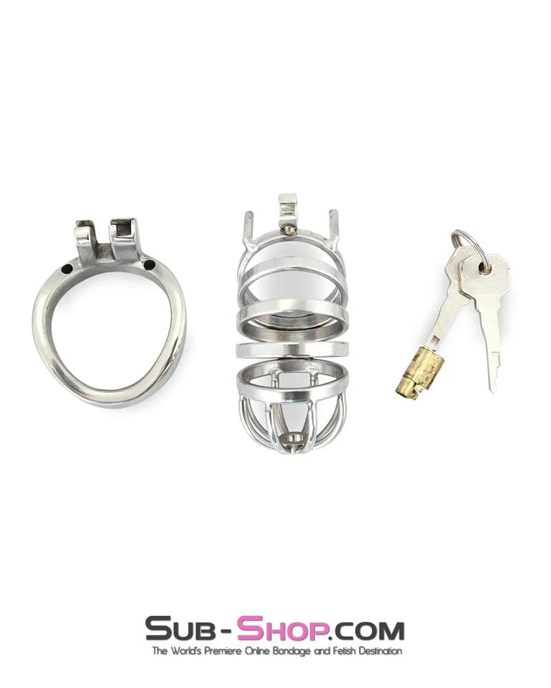 0900RS      Mini Manhood Tease and Torment High Security Steel Locking Male Chastity Device