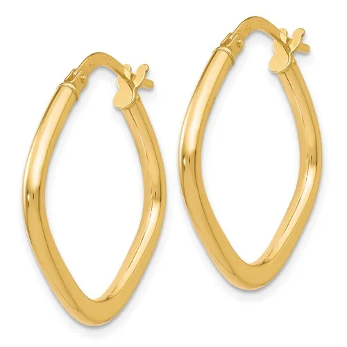 10K Yellow Gold Polished Square Hoop Earrings