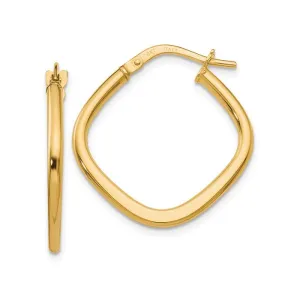 10K Yellow Gold Polished Square Hoop Earrings