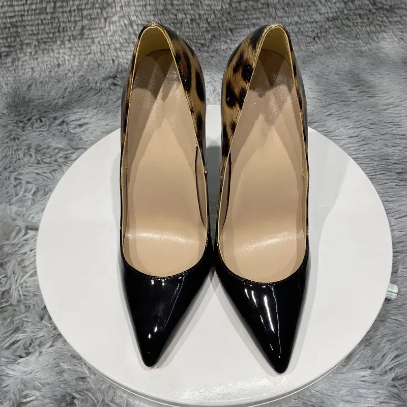 12cm Leopard print gradient high heels