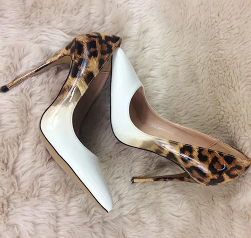 12cm Leopard print gradient high heels