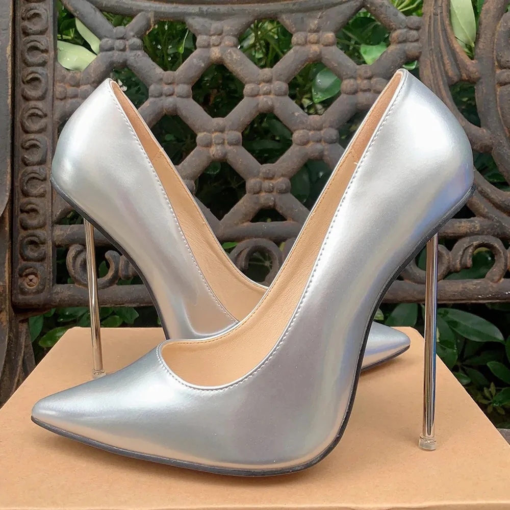12cm Metal Pumps Stilettos High Heels