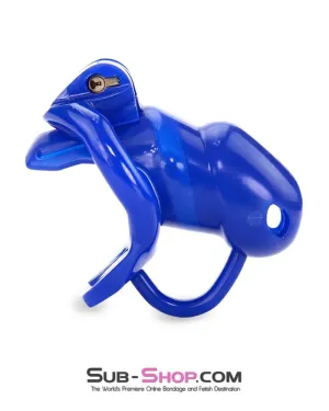 1386AR-SIS      Sissy Cocktease Blue Balls High Security Locking Male Chastity Device with Ball Divider