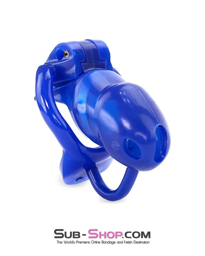 1386AR-SIS      Sissy Cocktease Blue Balls High Security Locking Male Chastity Device with Ball Divider