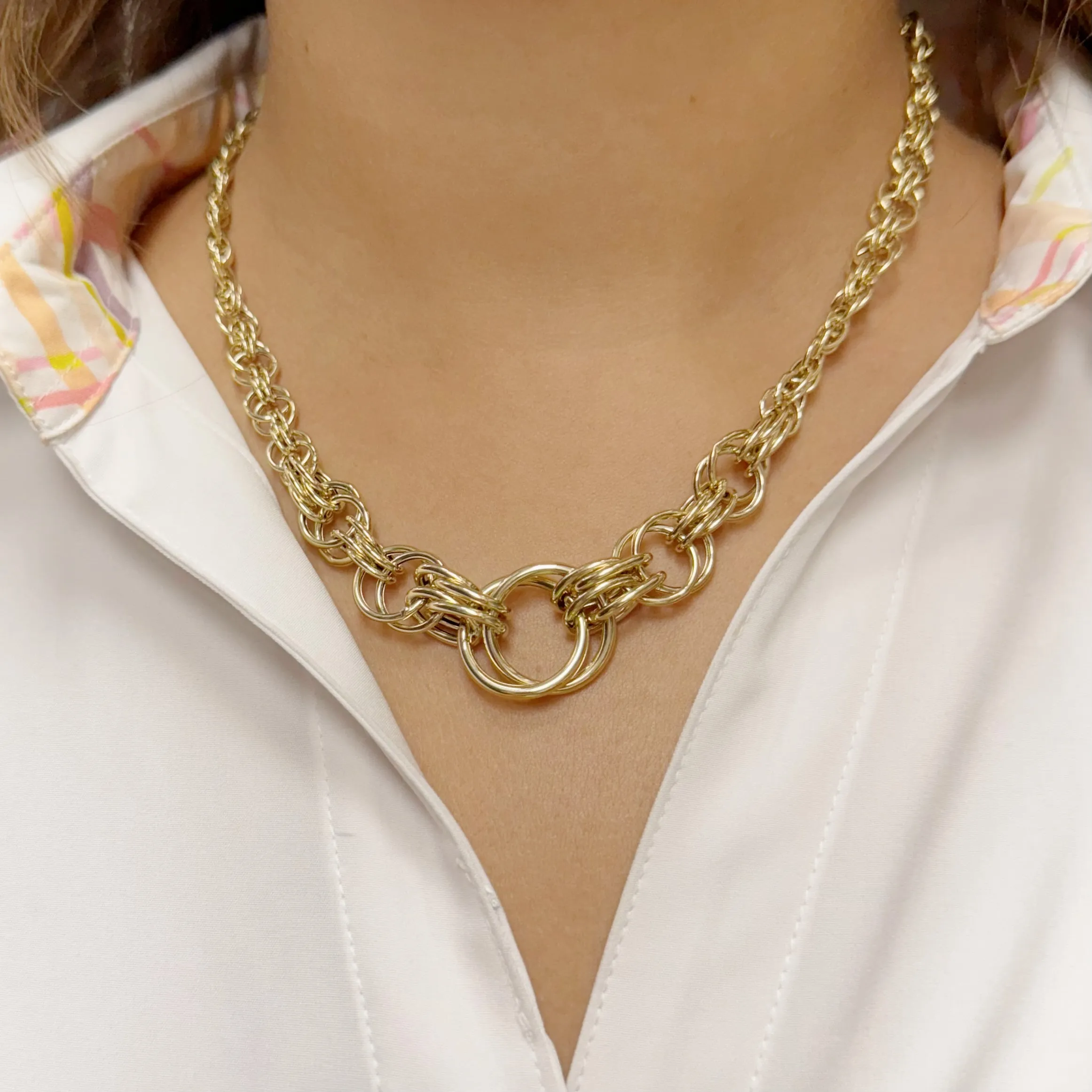 14 Karat Yellow Gold Fancy Link Chain