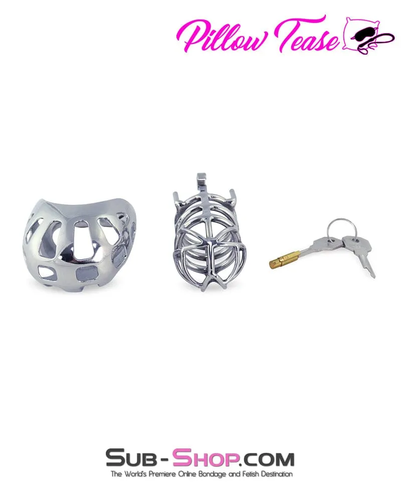 1445AR      Full Coverage Steel Locking Chastity Tease and CBT Device, 2" Cock Ring