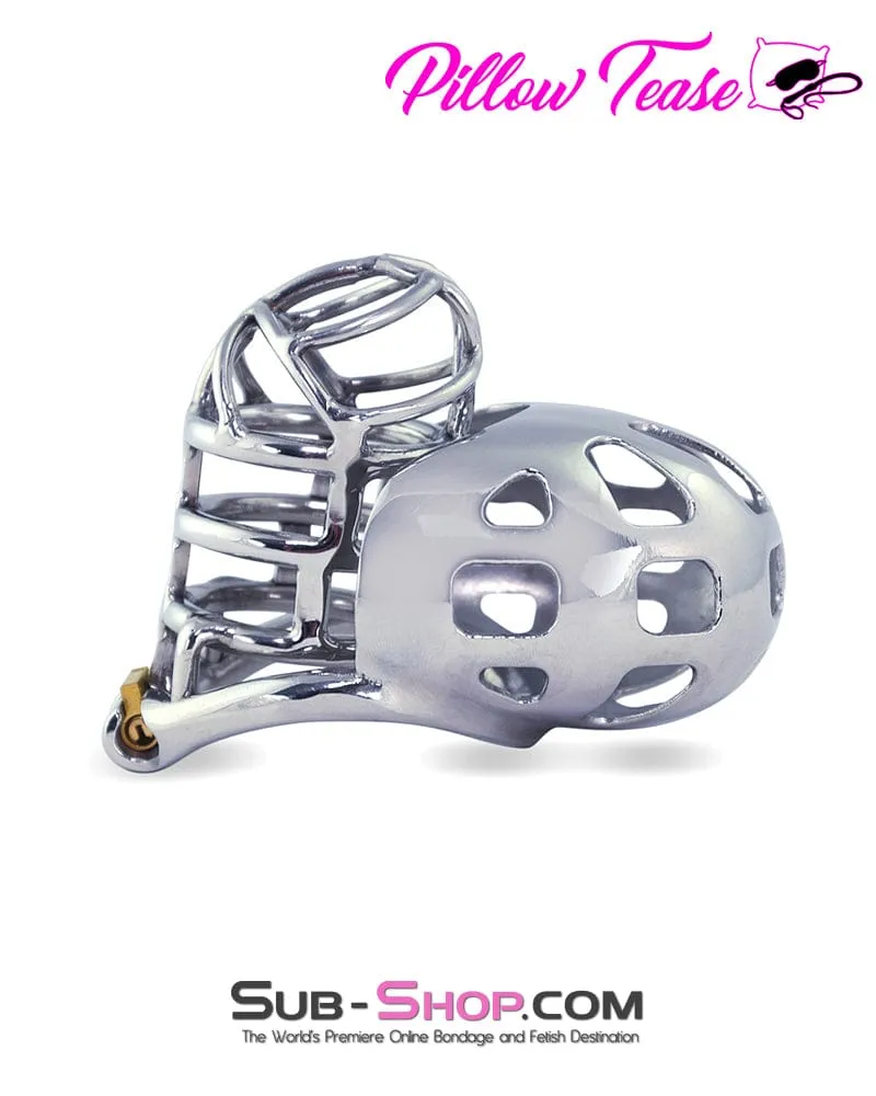 1445AR      Full Coverage Steel Locking Chastity Tease and CBT Device, 2" Cock Ring