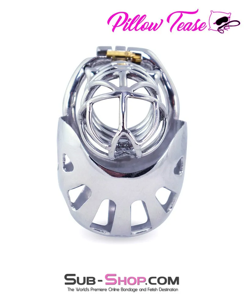 1445AR      Full Coverage Steel Locking Chastity Tease and CBT Device, 2" Cock Ring