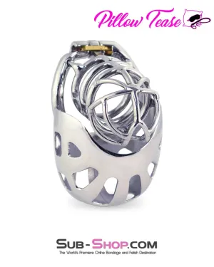 1445AR      Full Coverage Steel Locking Chastity Tease and CBT Device, 2" Cock Ring