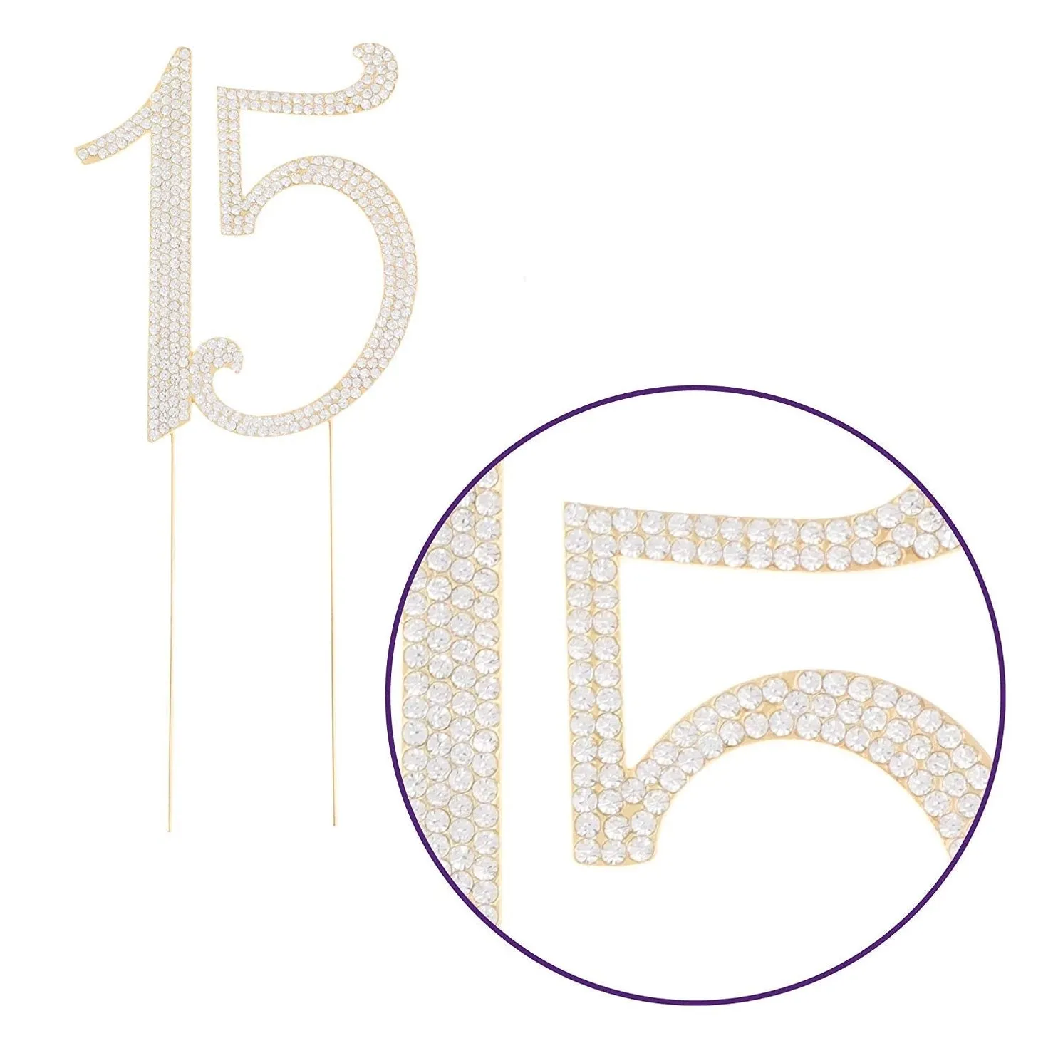 15 Gold Crystal Cake Topper