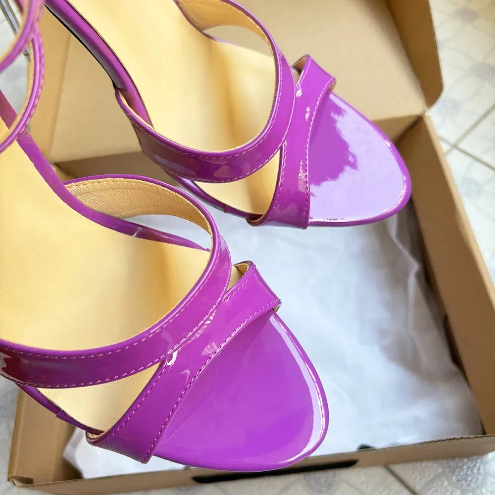 16CM Fashion Super High Heels Purple Sandals Sexy Pumps