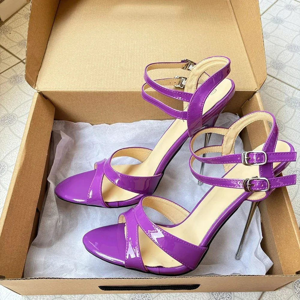 16CM Fashion Super High Heels Purple Sandals Sexy Pumps