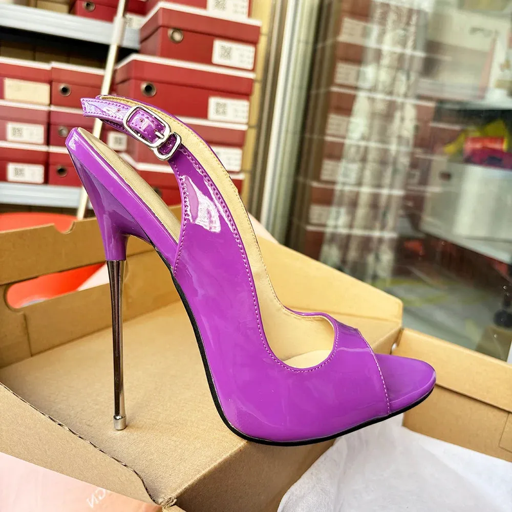 16CM Fashion Super High Heels Purple Sandals Sexy Pumps