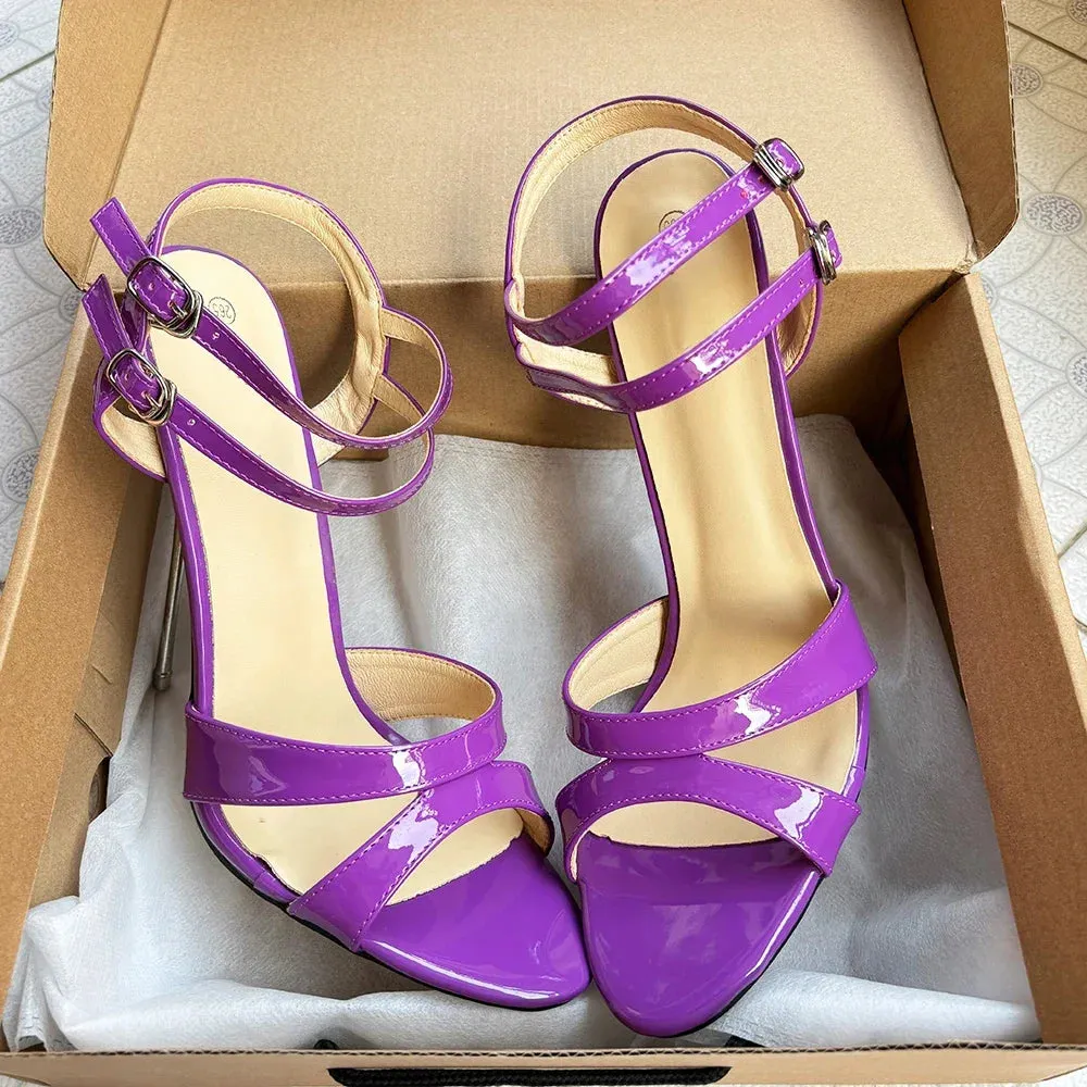 16CM Fashion Super High Heels Purple Sandals Sexy Pumps
