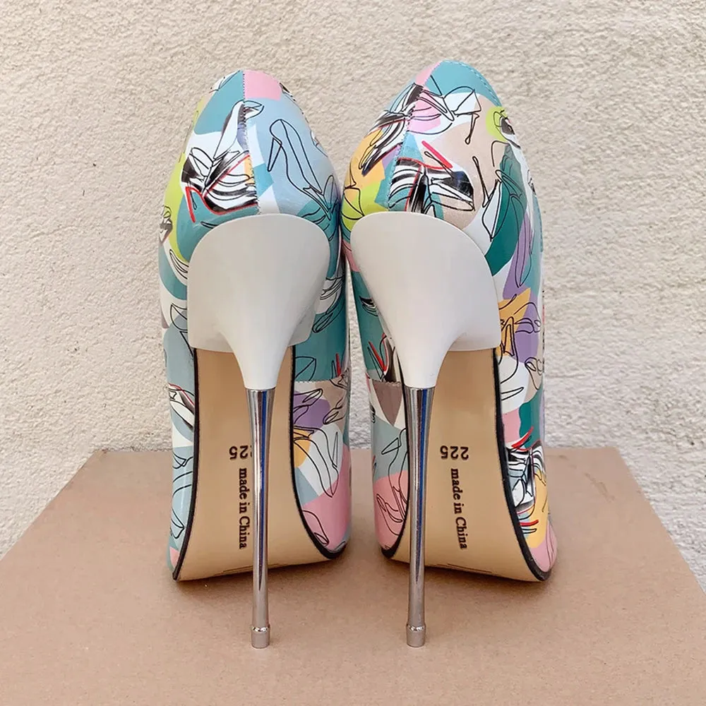 16cm Thin High Heels Stilettos Sexy Blue Pumps Fetish Night Club Party Runway Catwalk Man