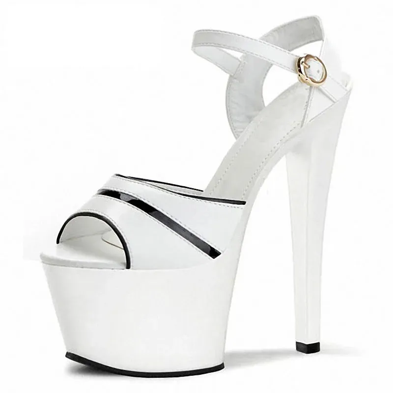 17CM/7inches PU Upper Fashion Sexy Exotic High Heel Platform Party Women Sandals