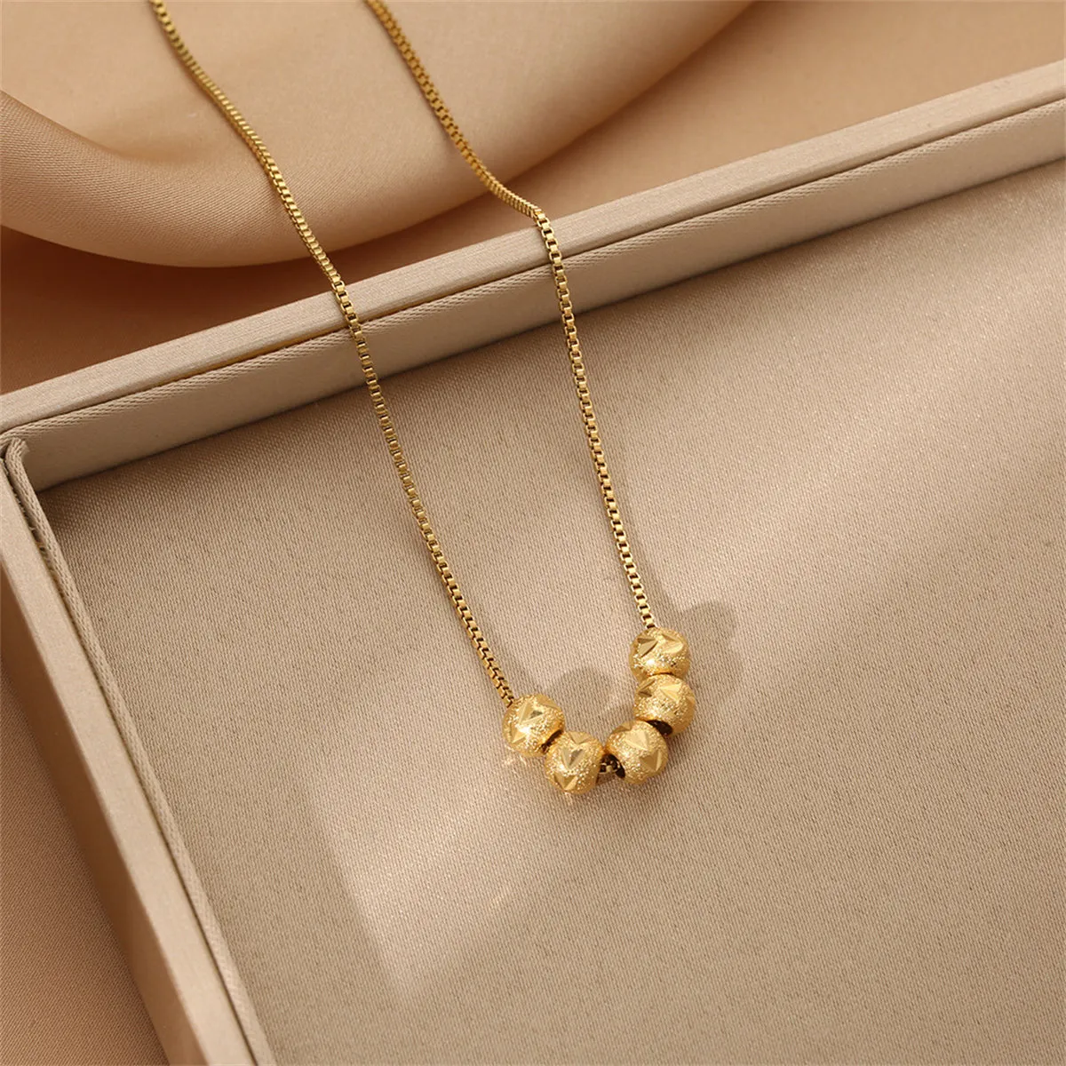18K Gold-Plated Bead Necklace