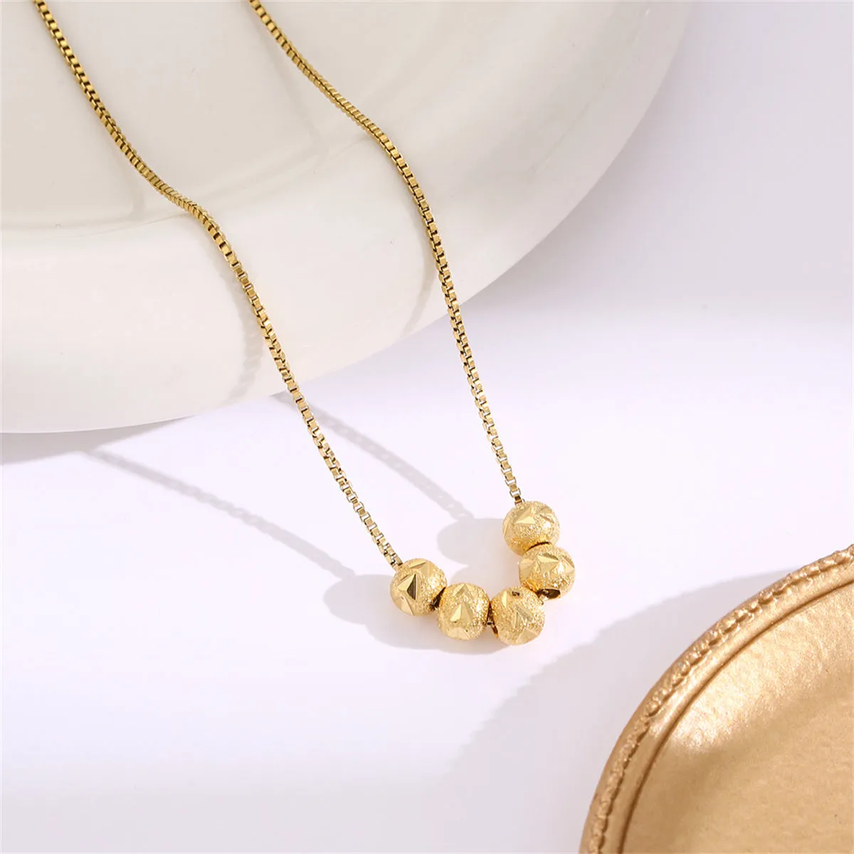 18K Gold-Plated Bead Necklace