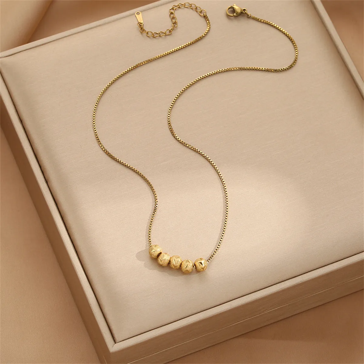 18K Gold-Plated Bead Necklace