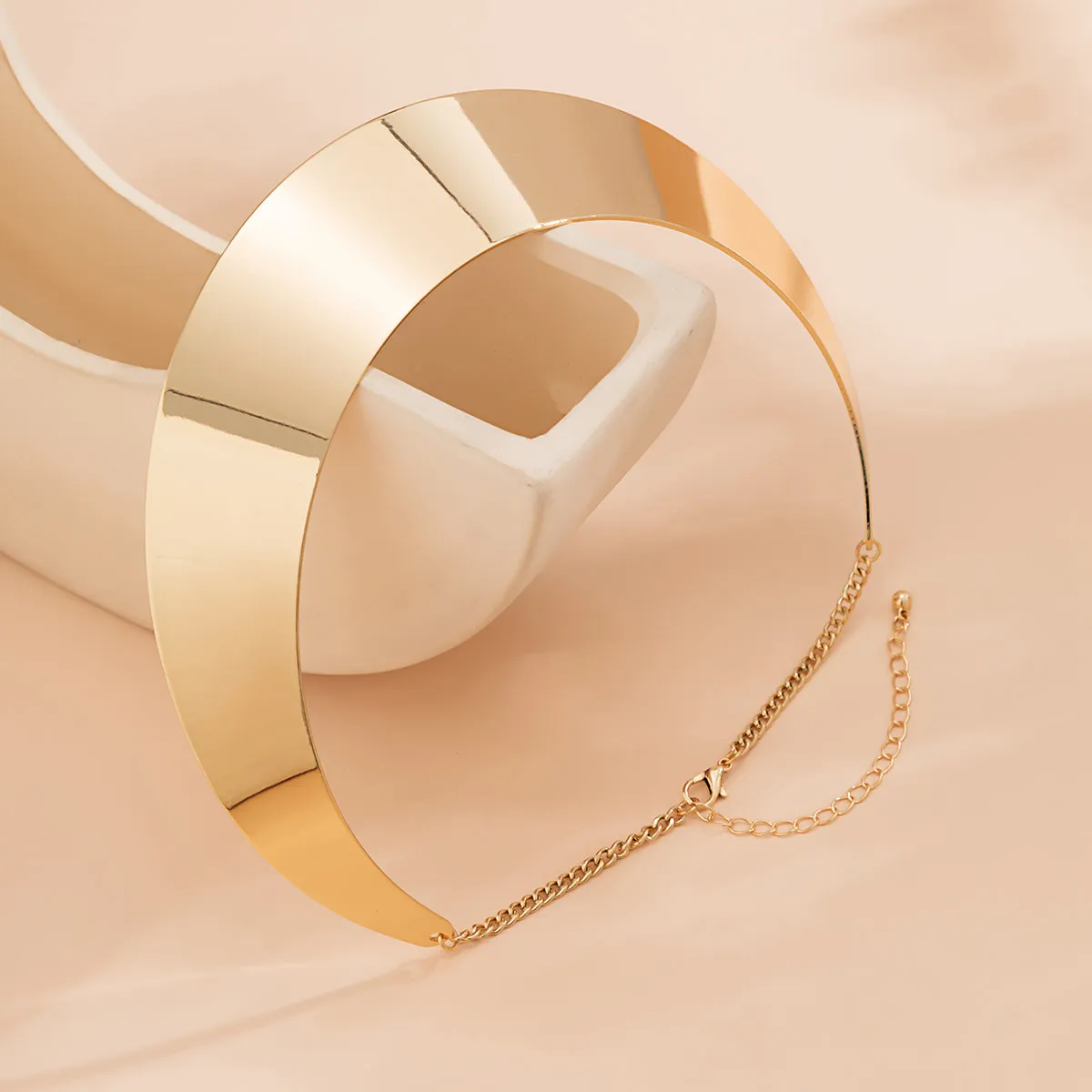 18K Gold-Plated Thick Choker Necklace