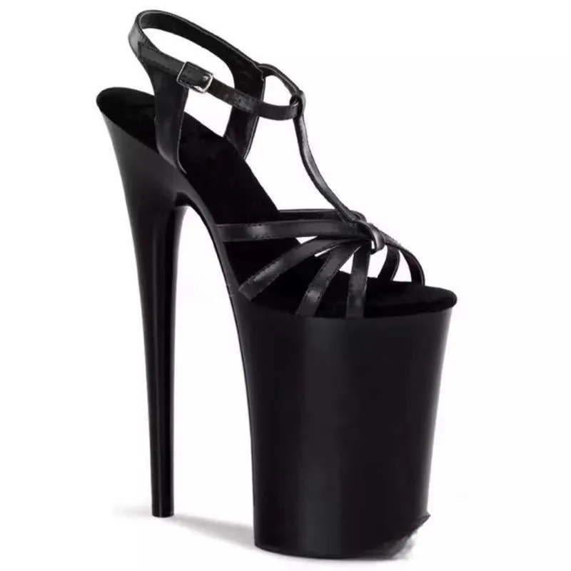 23 cm high heels summer women matte black vamp high heels