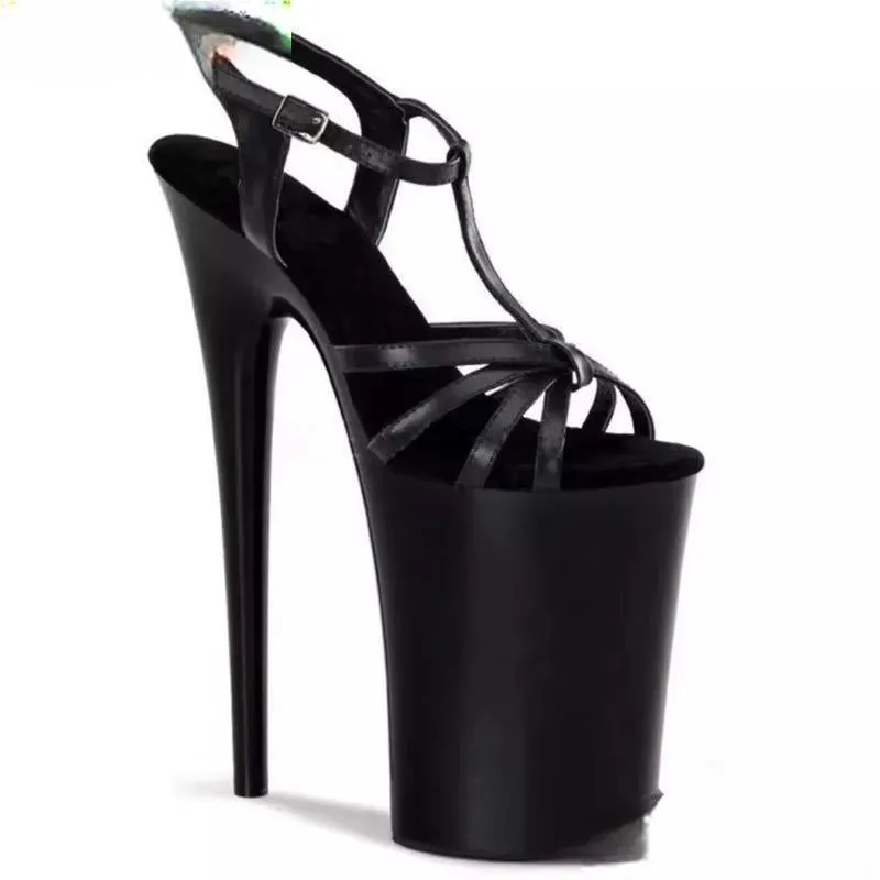 23 cm high heels summer women matte black vamp high heels
