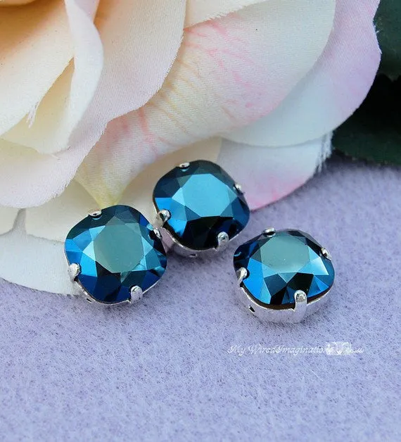 3 pcs, 10mm Silver or Gold Plated Sew On Settings for Swarovski 10mm 4470