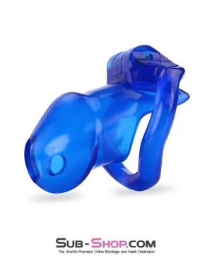 3510AE      Blue Blazes Chastity Tease High Security Locking Cock Cage Sensation Device