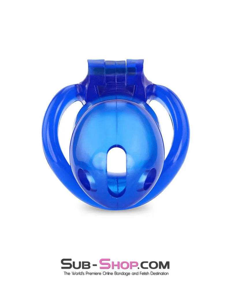 3510AE      Blue Blazes Chastity Tease High Security Locking Cock Cage Sensation Device