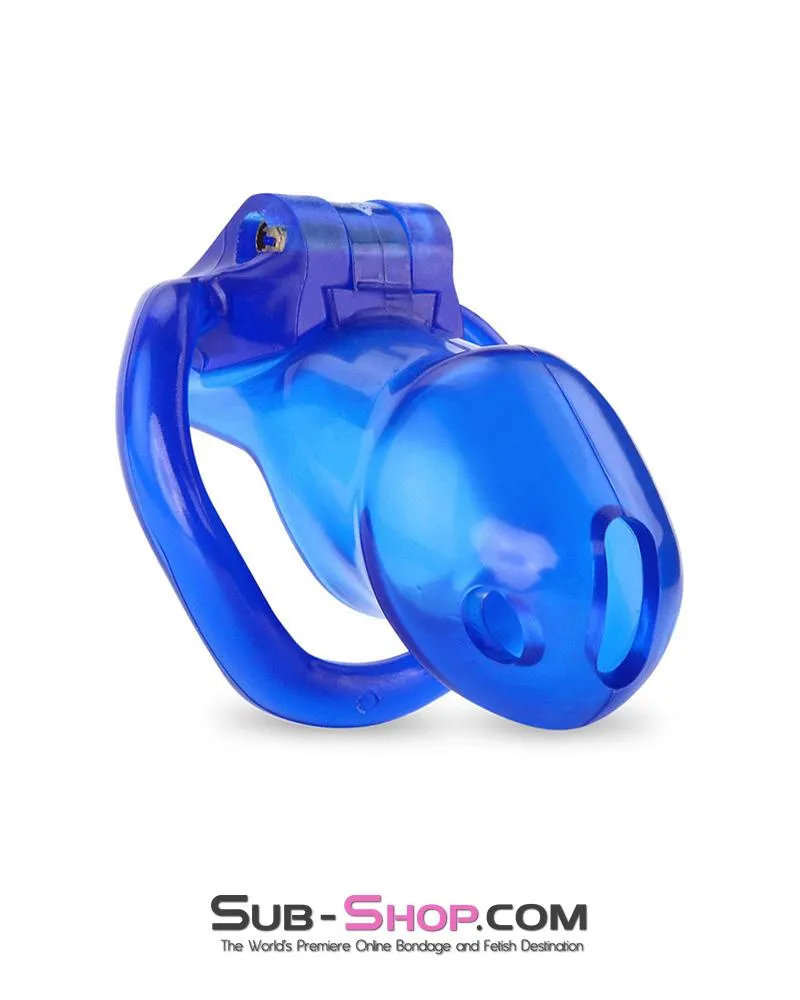 3510AE      Blue Blazes Chastity Tease High Security Locking Cock Cage Sensation Device