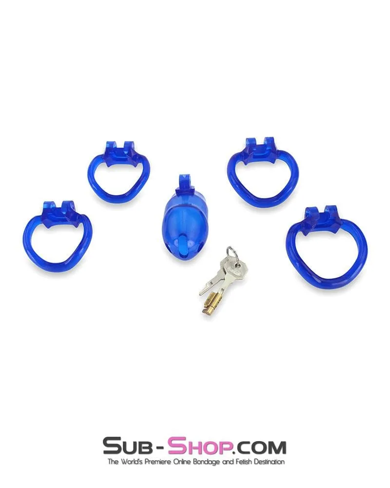 3510AE      Blue Blazes Chastity Tease High Security Locking Cock Cage Sensation Device