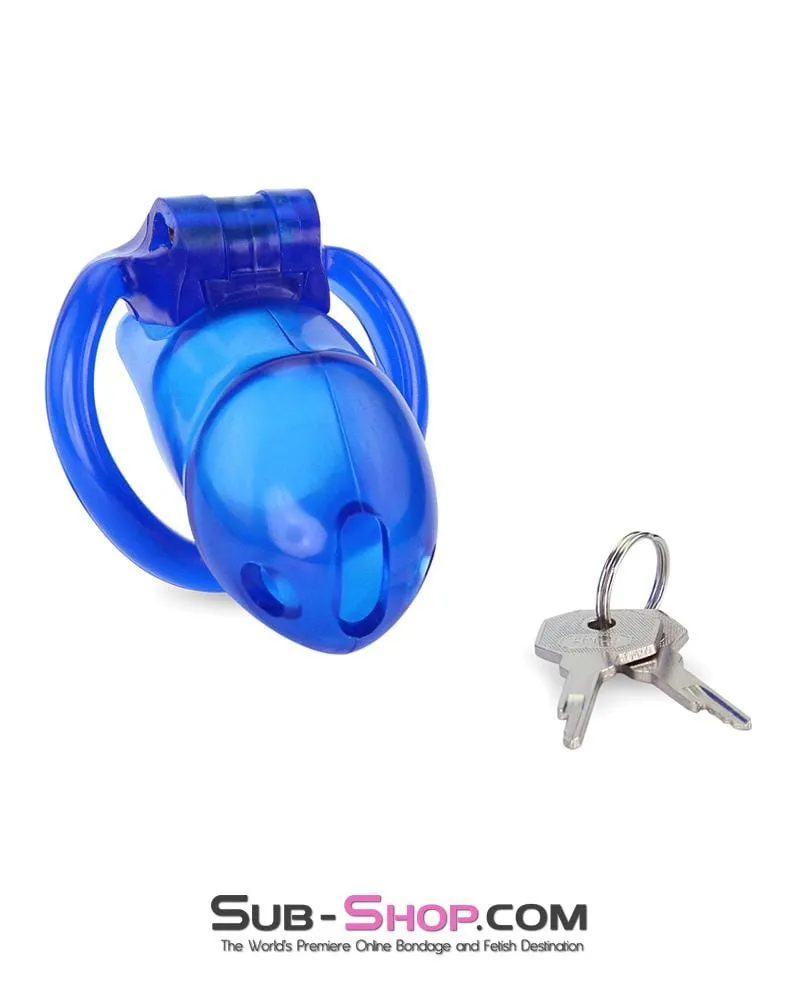 3510AE      Blue Blazes Chastity Tease High Security Locking Cock Cage Sensation Device