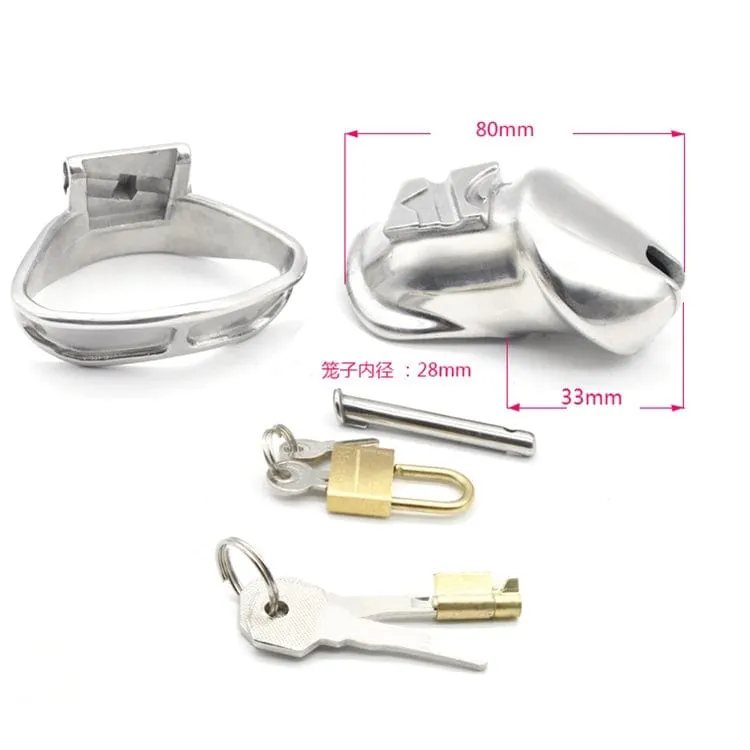 7157M      Short Dick Steele High Security Chastity Cock Cage with Small Cock Cuff