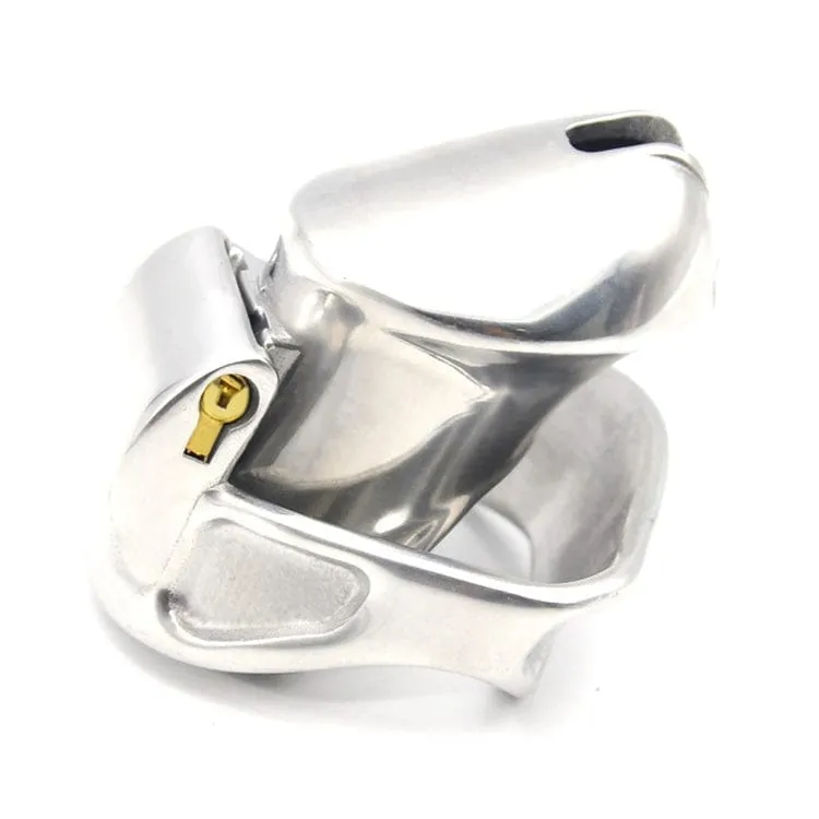 7157M      Short Dick Steele High Security Chastity Cock Cage with Small Cock Cuff