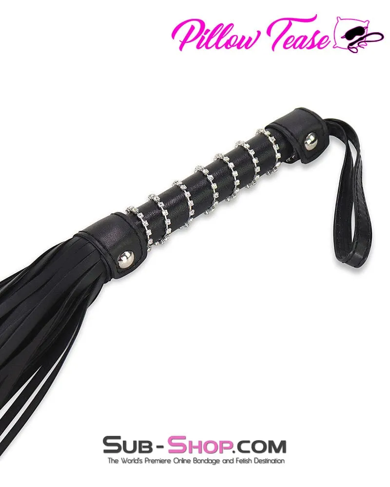 9952RS      Rhinestone Chain Handle 18" Black Whip
