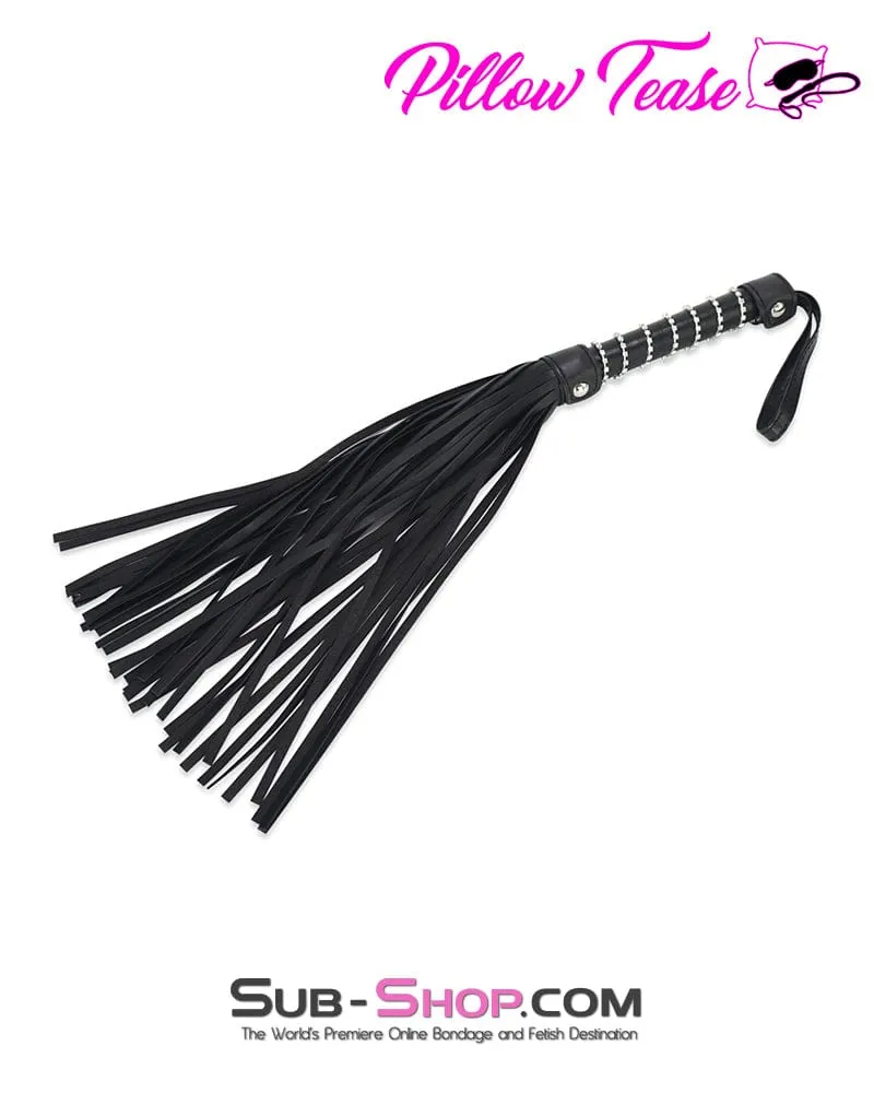 9952RS      Rhinestone Chain Handle 18" Black Whip