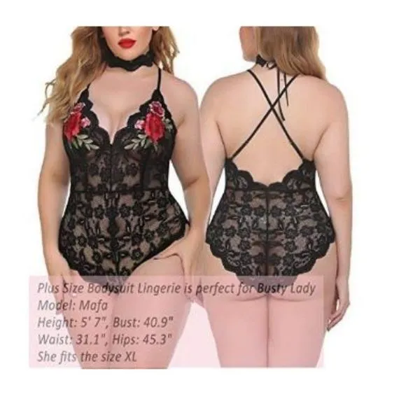 ADOME Women Lingerie One Piece Babydoll Bodysuit