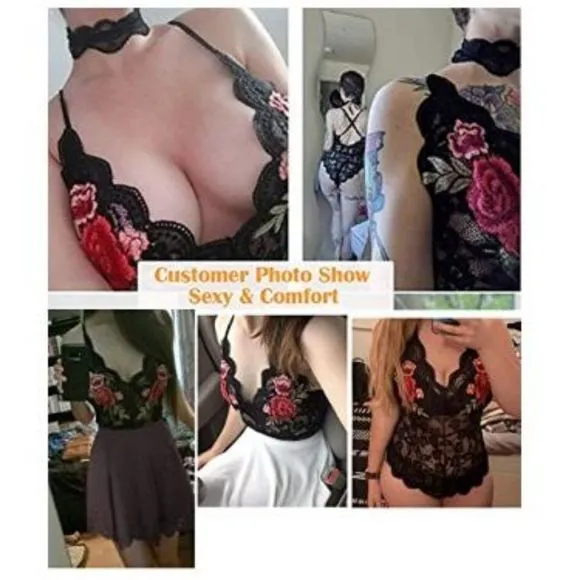 ADOME Women Lingerie One Piece Babydoll Bodysuit