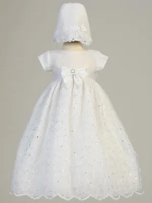 Alexis Embroidered Organza Baptism Gown